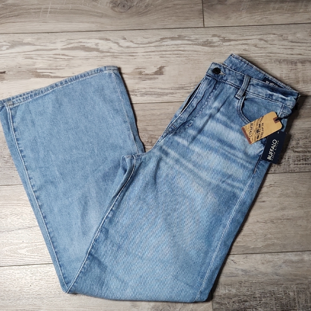 Women's Buffalo David Bitton Light Blue High Rise Wide Leg Addie Jeans NWT